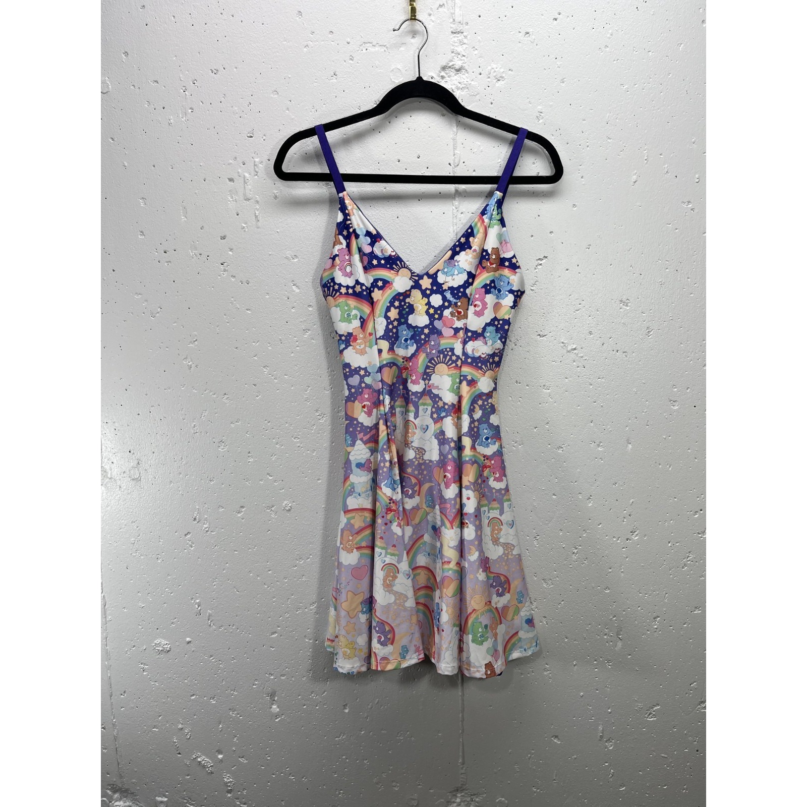 Blackmilk X Care Bear Strappy Dress Womens Small Mini Skater Castle Rainbow Nwt